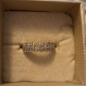 Ring sterling (gold over) diamond size 9